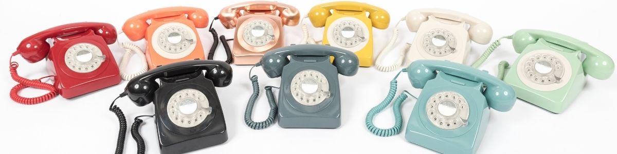 Téléphone vintage à touches bleu - Vintage by fabichka